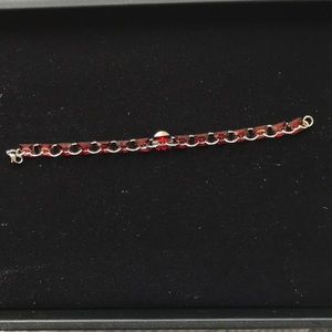 Swarovski Crystal bracelet red / silver